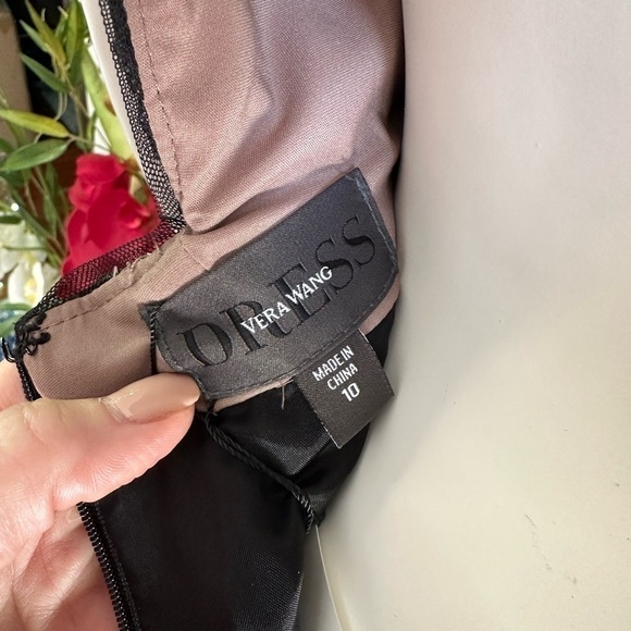 Vera WANG BLACK LACE SEQUINS FIT & FLARE DRESS SIZE 10 - Picture 6 of 8